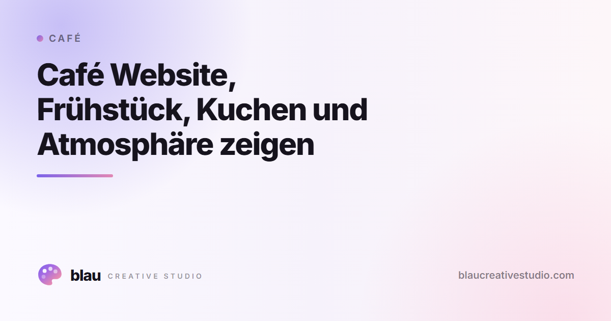Café Website, Frühstück, Kuchen und Atmosphäre zeigen