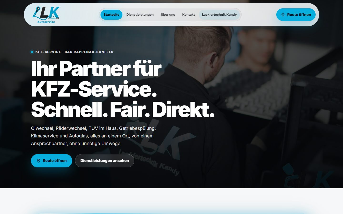 LK Autoservice Kandy, Website von Blau Creative Studio (Kfz-Service · Bad Rappenau)