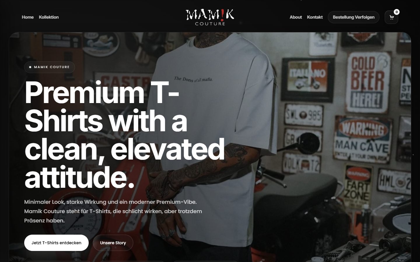 MAMIK Couture, Website von Blau Creative Studio (Premium Streetwear · Shop)
