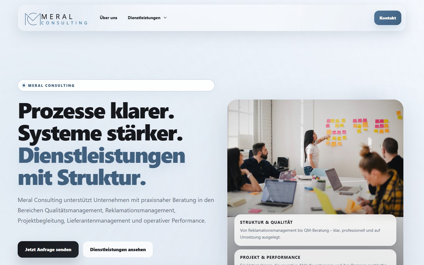 Meral Consulting, Website von Blau Creative Studio (Qualitätsmanagement · B2B)