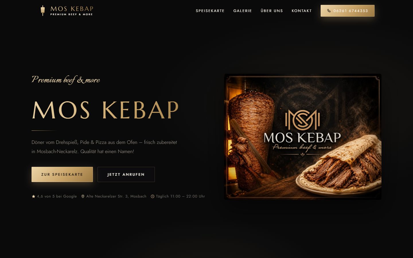 MOS-Kebap & Pizza House, Website von Blau Creative Studio (Imbiss & Pizza-Haus · Mosbach)