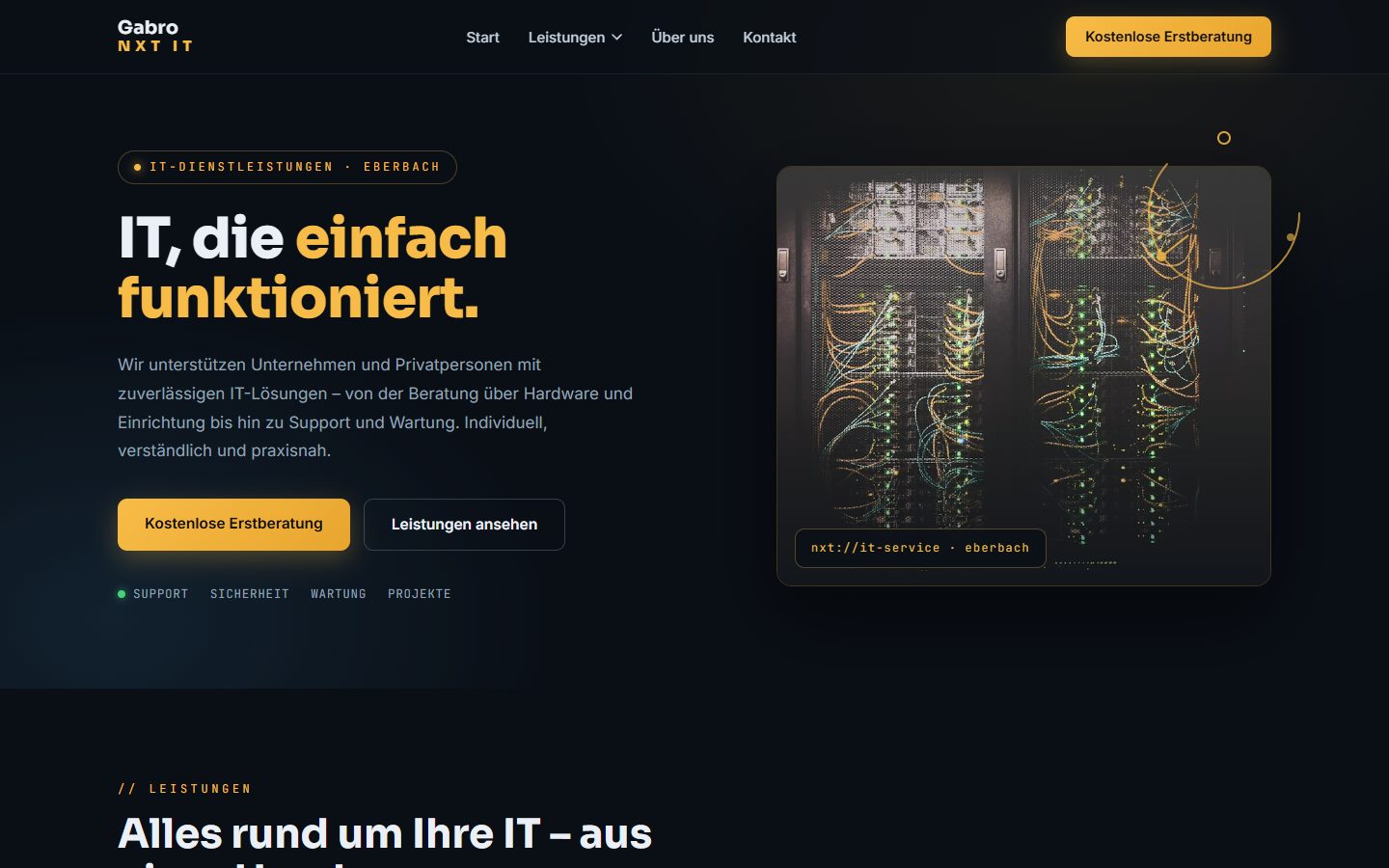 NXT-IT, Website von Blau Creative Studio (IT-Dienstleister · Eberbach)